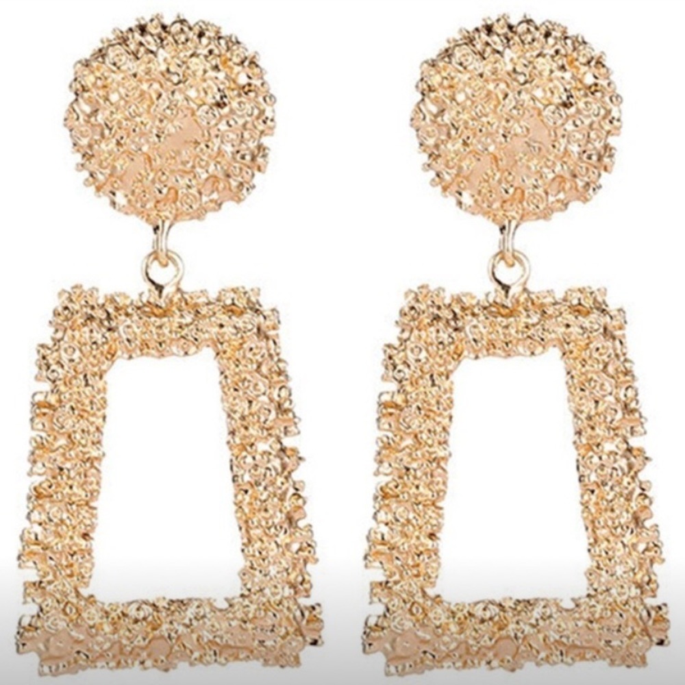 ✨New! Geometric statement gold drop earrings✨ - Picture 6 of 8